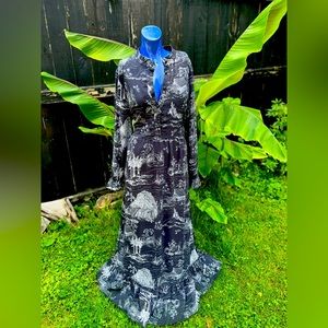 Black printed maxi dress